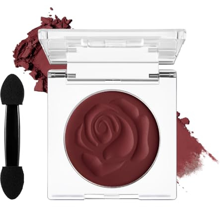 DE'LANCI Einzelne Dunkel Rot Lidschatten, Matte Hochpigmentierter Dunkelroter Eyeshadow, Wasserfester Langlebig Roter Lidschatten Makeup für Gothic Bühne Cosplay SFX #07