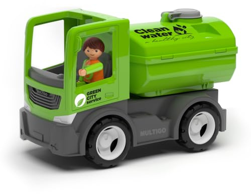 MultiGO City Sandkasten Spielzeug für Kinder ab 3 Jahre - großer Tankwagen mit Fahrer - Sandspielzeug für Outdoor Spiele - Auto für den Garten