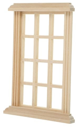 VICASKY Miniatur Holzfenster Für Puppenhaus DIY Fenster Rahmen Dekoratives Zubehör Für Miniaturmöbel Und Szenen Kreative Ergänzung Für Dollhouse Liebhaber