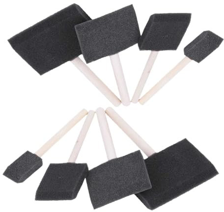 8Pcs Foam Paint Brushes,Paint Sponge Brush with Wooden Handle Foam Brush Foam Brush Paint Applicators Sponge Painting Tools for Painting Graffiti Dust Cleaning