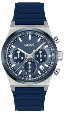 BOSS Chronograph Quarz Uhr für Herren Kollektion Candor Chrono - Erhältlich mit Edelstahl-, Leder- oder Silikonarmband