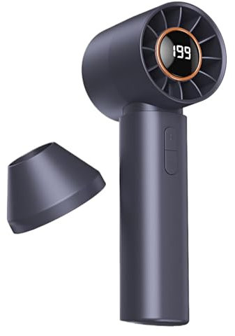 Wlikmjg Ventilatore a mano, ventilatore tascabile, ventilatore a lama senza personal computer con Turbo Tech Air | Regolazione a più velocità, gadget di batteria e fresco per il campeggio,