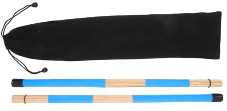 LOLIPPYY Baquetas de Bambú para Batería de Jazz 19 Piezas, Varillas de Percusión de Madera Resistentes, Cepillos Profesionales para Tambores, Accesorios Portátiles para Percusión