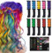 LAJUP 10 Colores Peine De Tiza Para El Pelo,Tiza Temporal Lavable Set,Peines Con Tizas Para El Pelo Para Halloween,Diy Regalos Fiesta