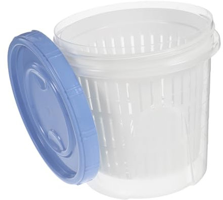 Mikikit Bote para Encurtidos con Escurridor de Pp con Sello Hermético y Diseño de Drenaje Fácil para Conservar Verduras y Frutas Frescas en Cocina