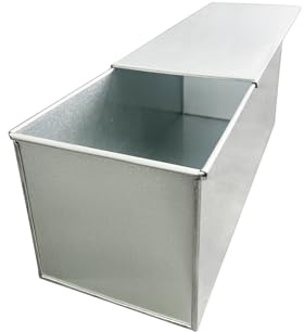 EUROTINS Pullman Moule à pain avec couvercle - Acier aluminisé durable - Démoulage facile - Cuisson domestique et commerciale (40 cm x 15 cm x 15 cm)