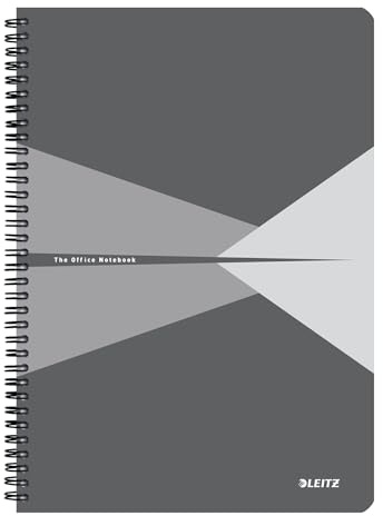 Leitz Office College Pad - Cahier A4 quadrillé avec couverture PP, reliure spirale, ouverture à 360 degrés, 180 pages / 90 feuilles de papier accrédité FSC 80 g/m², pour bureau et école, 44951085