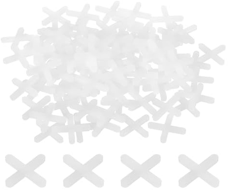 TA-VIGOR 600Pcs Tile Spacers, 3mm 1/8 Cross Shape Wall Floor Tiling Tools, Reusable Hard Plastic Spacers for Ceramic Porcelain Mosaic Slab Tile Installation and Grout Line Gaps, White