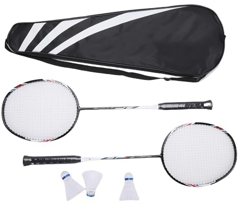 Luqeeg Racchette da Badminton da 2 Pezzi per Adulti, Set Racchette da Badminton Leggere, Set Completi Borsa per Il Trasporto di 3 Volani per Principianti Giocatori Occasionali