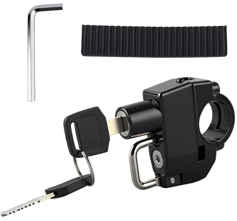 Candado para casco de moto, con llave, candado de seguridad para casco de motocicleta, candado para cascos de moto, candado para casco de bicicleta, para tubo de manillar de 22 – 28 mm
