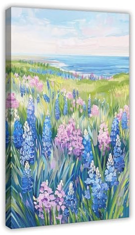 Leinwandposter Hyazinthe, Wandkunst, Dekordruck, Bild für Wohnzimmer, Schlafzimmer, Dekoration, 40 x 60 cm, Blau und Lila