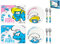 Home Pitufos Servicio de Plato con 2 Cubiertos, Melamine, Multicolors, 4 Piezas