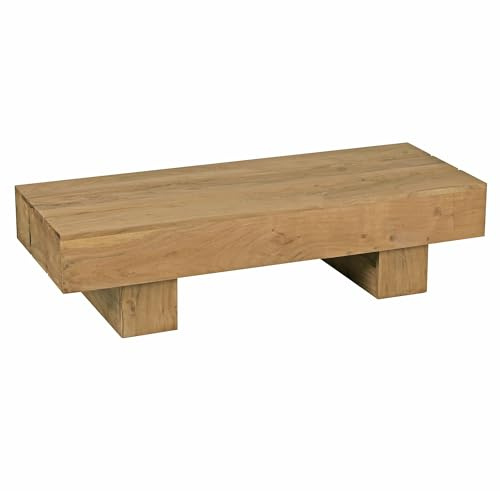 Wohnling Couchtisch Massiv-Holz Akazie 120cm breit Design Wohnzimmer-Tisch dunkel-braun Landhaus-Stil Beistelltisch