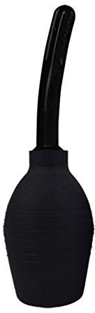 1PCS 310ML/11oz Portable Curved Soft Silicone Squeezable Anal Douche and Enema Flush Bulb Intestinal Vaginal Washing Cleaning Tool for Men and Women(Black)