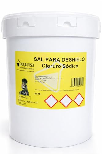 PEQUINSA Sel pour faire fondre la glace dans les accès, les routes, les parkings. Seau de 20 kg.