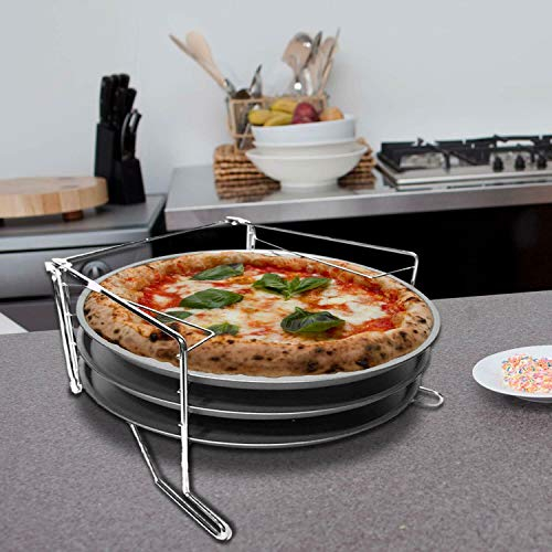 REPLOOD 2 Confezioni Set Cottura Pizze 3 Ripiani Con 3 Teglie Pizza e Supporto Forno 29 CM