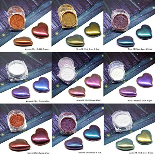 GUMEI 9 Farbharz Chamäleons Pigment Regenbogen Perle Pulver Epoxidharz Farbstoff Farbstoff