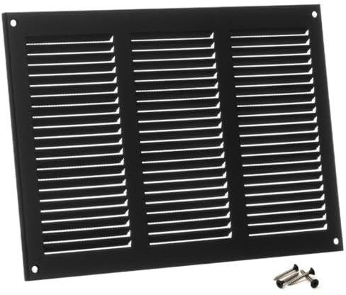 Steinberg14 Lüftungsgitter 300x200 mm - Anthrazit (Schwarz) Metall Belüftungsgitter mit Insektenschutz - Abluftgitter für Wand und Decke - Lüftungsabdeckung für Innen und Außen - Insektenschutzgitter