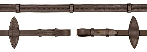 BRIDLERY Zügel Ultra-Soft Beschläge Gold, Nähte Standard, Farbe Braun, Größe Warmblut/Vollblut