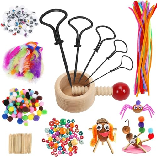 O-Kinee Kastanj Hantverk Set, 326 delar Kastanj Bit Set För Barn 1,5-5 mm, Kastanjeborr för Hantverk För Barn Och Perfekta Gåvor