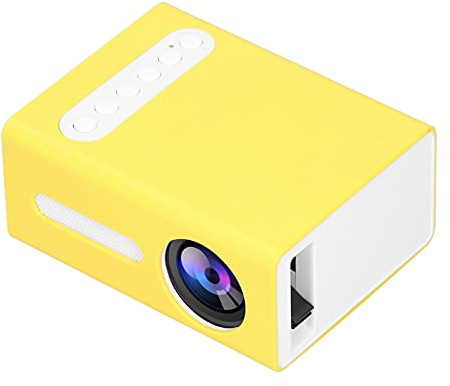 Mini Proyector Doméstico, Reproductor de Video Multimedia LED Portátil para el Hogar, Compatible con Dispositivos de Almacenamiento Externos como Tarjeta SD/Disco U/Disco Duro Móvil (Enchufe de la UE)