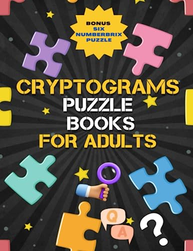Cryptograms Puzzle Books for Adults: Large Print Cryptoquotes puzzle books for adults.Over 400 crypt a quote from famous thinkers to improve memory and give a gift of Cryptograms keep brain fit.