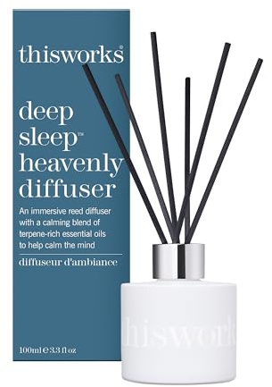 This Works Deep Sleep Heavenly Reed Diffuser, 100ml - Calming Lavender & Vetivert Essential Oils for Relaxation and Restful Sleep | Aromatherapy home air freshener featuring Lavender and Vetivert essential oils to promote deep relaxation
