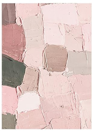 Acrylbilder Auf Leinwand Handgemalt, Moderne Morandi-Farbe,Rosa Textur,Minimalistisches Abstraktes Kunstwerk,Rahmenlose Handölgemälde Auf Leinwand,Wandkunst Für Wohnzimmer,Schlafzimmer,Büro,Hei