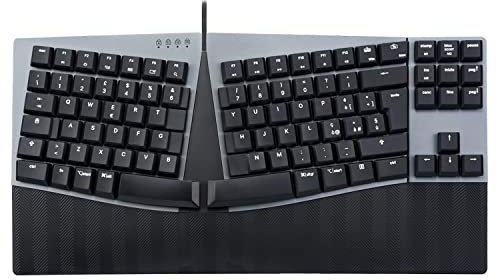 Perixx PERIBOARD-335BR Tastiera meccanica compatta ergonomica con cavo - Tasti Brown a basso profilo - Funzioni programmabili con tasti macro - Compatibile con Windows e Mac OS X - QWERTY Italiana