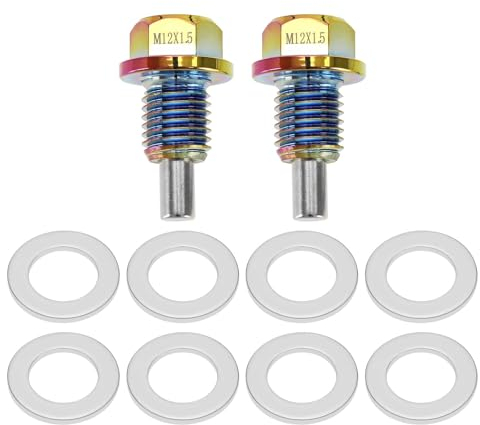 Be In Your Mind 2 PZ M12 x 1.5 Tappo di scarico dell'olio Multicolore Alluminio Magnetico Tappo di Scarico Olio Tappo Dado di Scarico Dado Bullone con Guarnizione a Vite Compatibile con BMW