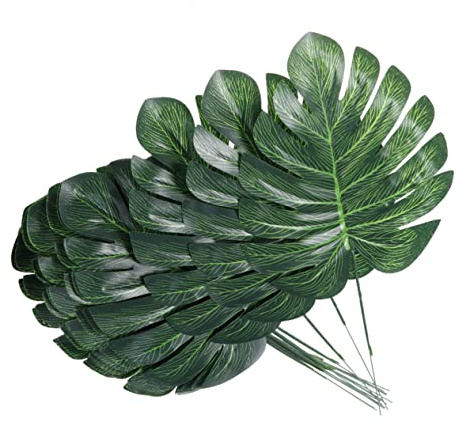 PRETYZOOM Foglie Artificiali in Plastica Decorativa 40 Pezzi Monstera Verdi | Galleria e Soggiorno, Piccole Foglie Tropicali Finte, 40 Pezzi, Colore Verde, Uso Decorativo