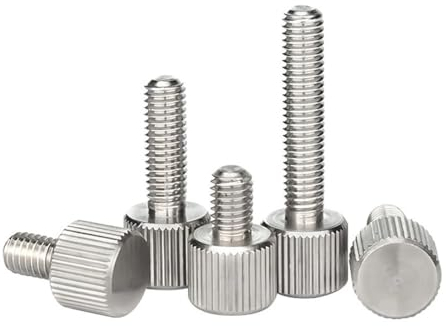 Cilky Metallschrauben 5 Stück M2 M2,5 M3 M4 304 Edelstahl-Rändelschrauben, Rändelkopf-Rändelschraube, Maschinenwerkzeug, runde Einstell-Handschraube (Color : 6mm, Size : M2 (5Pcs))
