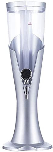 Dispensador de cerveza, barril de cerveza, torre de cerveza, dispensador de bebidas con cámara de hielo extraíble, tubo de hielo, 3 litros, perfecto para fiestas, uso en bares en casa
