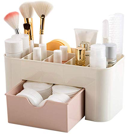 OUZBEM Schreibtisch-Aufbewahrungsbox für Kosmetika, Hautpflege-Schmuck, einfaches Schubladenregal, Schminktisch, Lippenstift-Finishing-Box (Farbe: Rosa) Vision