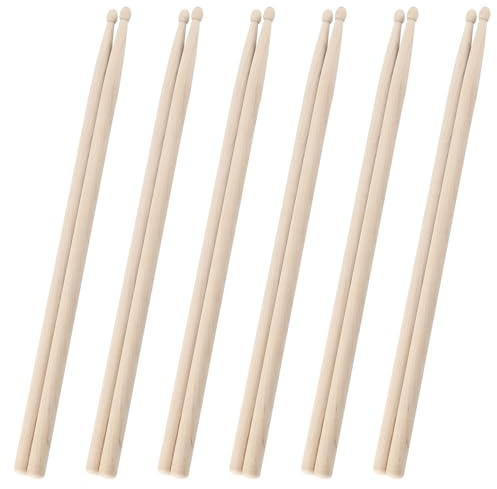 CHUIFAI 6 Paar Drumsticks 5A Holz, Trommelstöcke 5A aus Ahornholz, Schlagzeug Sticks Schlagzeugstöcke für Anfänger, Rock Band Musikinstrument Percussion Zubehör
