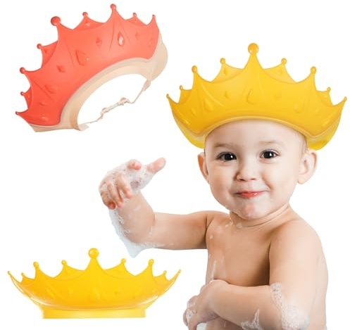 OSDUE Duschhaube Kinder, Baby Duschhaube, Kinder Shampoo Kappe, Haarwaschhilfe Kinder, Shampoo Schutz für Kinder, Wird zum Schutz von Augen und Ohren verwendet, für Kinder Mehr als 6 Monate, Krone