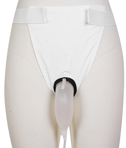Catéter externo para hombres, soporte de orina de orina de silicona, bolsa de orina reutilizable, con canal de catéter Pee, para hombres, ancianos, pacientes postrados en cama con incontinencia