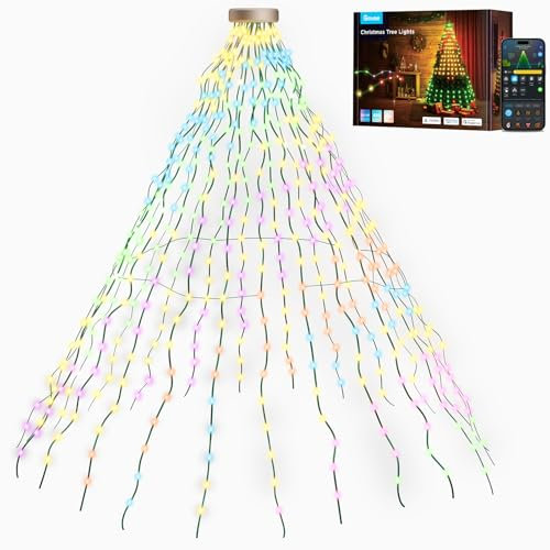 Govee Weihnachtsbaum Lichterkette, Smart 480 LEDs RGBIC Weihnachtsbeleuchtung, 2M*24 String Lights Indoor, 60+ Szenenmodi für Feiertags Dekor, Kompatibel mit Alexa, Grüner Draht