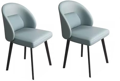 WLCNYL Moderne Esszimmerstühle, 2er-Set, gepolsterte Küchenstühle, armlose Wohnzimmer-Esszimmerstühle mit Metallbeinen, für Wohnzimmer und Küche (blau)