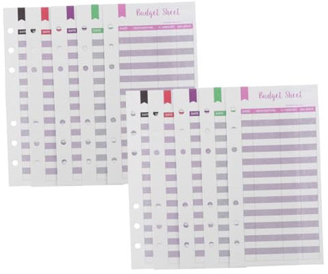 STOBOK 60blätter Budget Sheet Nachfüllungen Für Geldverwaltung Praktische Ausgabenverfolgungskarten Bunte Budgethüllen Für Und Büro