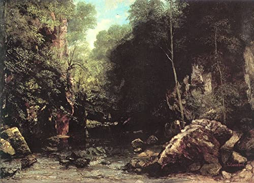 ARToPHIIU Kunstdruck Leinwand Leinwand Wand Kunst Malerei Wandkunst Der schattenbach von gustave courbet Grafti Leinwanddruck für Wanddekoration 60x90cm