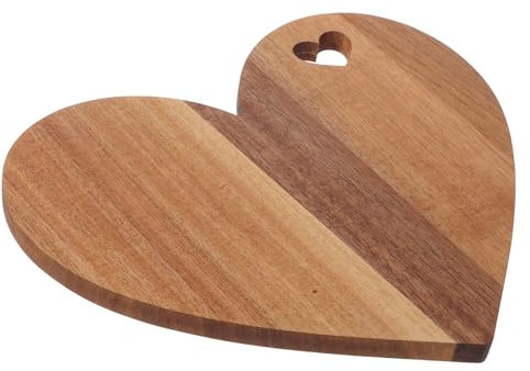 Amosfun Wooden Heart Shaped Chopping Board for Kitchen Decorative Charcuterie Board for Cheese Fruit and Salad Serving for Christmas Thanksgiving and Wedding Occasions