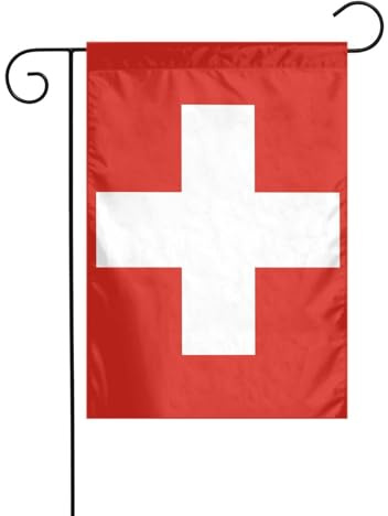 XBKGOHA Bandiera Svizzera Immagine Giardino Bandiera Esterna Cortile Decorazione Moda 30,5 x 45,7 cm