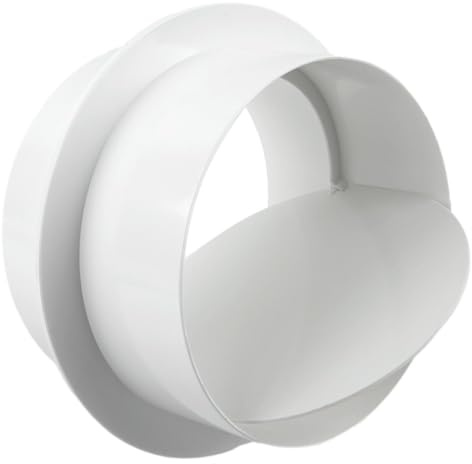 Aprilsunnyzone Clapet anti-retour pour ventilateur d'échappement en PVC - Tube rond anti-reflux - Convient pour la maison et le bureau - Blanc - Différentes tailles disponibles (120 mm)