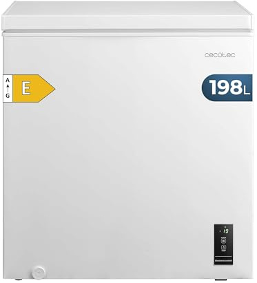 Cecotec Congélateur Coffre 198L Bolero CoolMarket Chest 198P White E. Panier, Contrôle Électronique LED, UltraContact D-Cool, Double Fonction, Porte ZeroG (80º-30º), Congélation Rapide, Compact