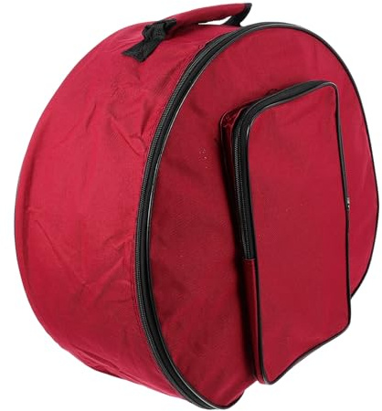 13-14 Zoll Snare Drum Tasche, Einlagig Gepolstert, Rot | Oxford Gewebe, mit Tragegurt, Tragbar für Outdoor Auftritte, Inkl Snare Drum Zubehör