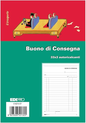 EDIPRO - E5213CT - Blocco buono di consegna 33x3 autoricalcante f.to 22x14,8 (Confezione da 5)