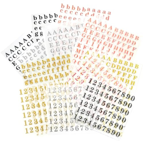 Buchstaben Aufkleber Zahlen Sticker 12 Blatt 3mm Selbstklebende Glitzer Buchstaben zum Aufkleben Klebebuchstaben Klein für DIY