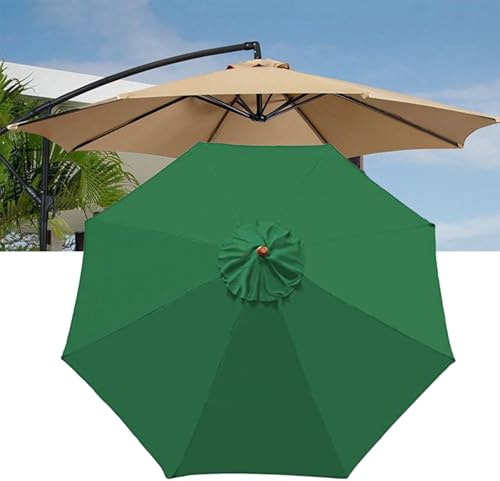 CYTJHMD Garden Parasol Umbrella Canopy, Patio Replacement Parasol Cover Umbrella Cover 6/8 Ribs, Waterproof UV Protective, For Patio Yard Backyard Pool,Green,2.5m 6Rib