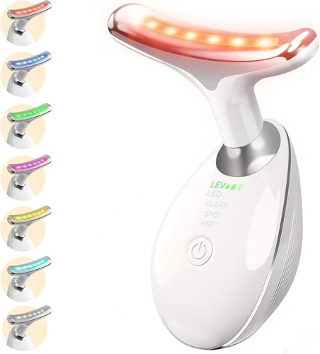 Face Massager, Face Sculpting Tool 7-in-1 with Heat & LED, Led Face Sculptor with 45±5°C & 3 Modes, Face Lifting Device for Neck Jawline, Facial Massager for Skin Tightening Anti-Wrinkle